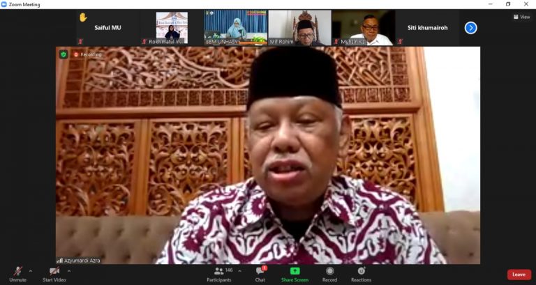 Jadi pembicara di Acara Webinar Nasional Unhasy, Azyumardi Azra : “Radikalisme tidak terikat agama, melainkan politik!”