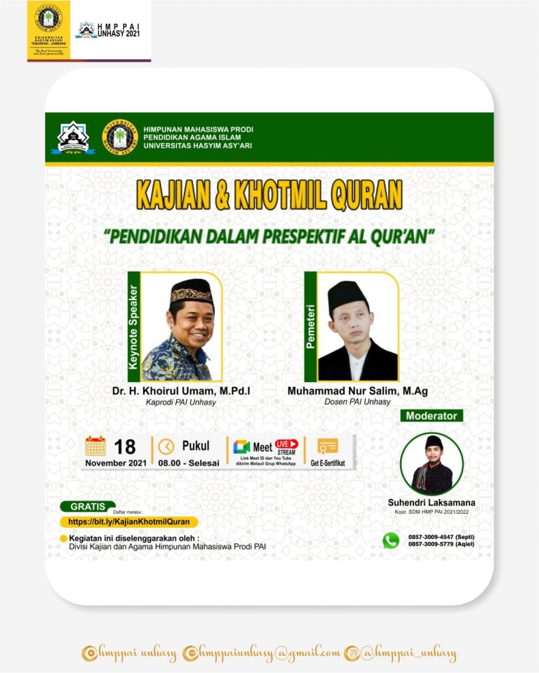 Berikut Penjelasan Dosen PAI Unhasy Soal Pendidikan Dalam Perspektif Al-Qur’an