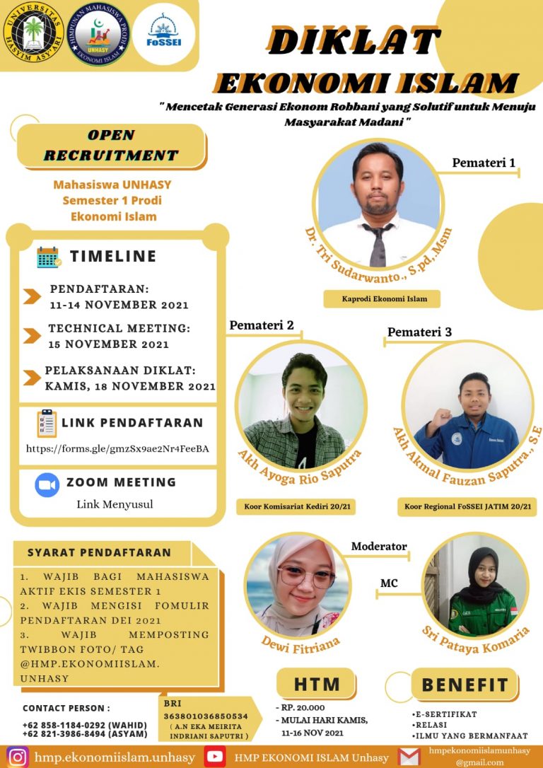 Perkenalkan Dunia Ekonomi Islam, HMP EKIS Adakan Diklat Virtual