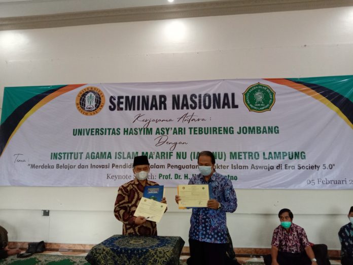 Unhasy Tandatangani MoU Bidang Tarbiyah Bersama IAIM NU Lampung